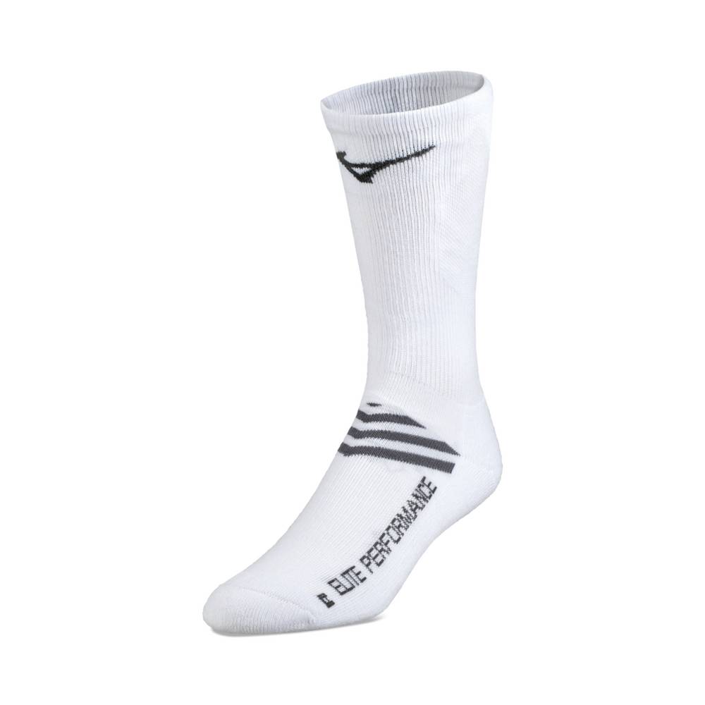 Womens Mizuno RUNBIRD® Crew Volleyball Socks White Philippines (EDNKZL462)